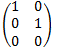 Drei-mal-zwei Identitätsmatrix