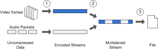 Diagramm der Codierungs- und Multiplexingprozesse