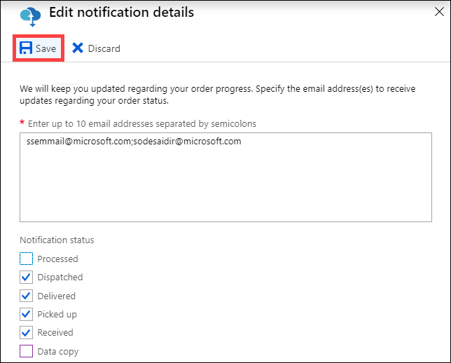 Edit notification details dialog box