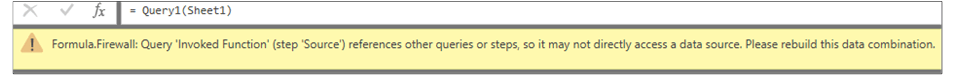 An image showing a warning created by Power BI