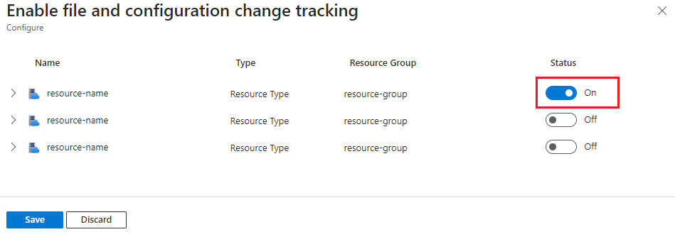 Screenshot that shows the Enable Change Analysis (classic) user interface.