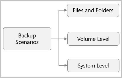 Diagram shows the MARS backup scenarios.