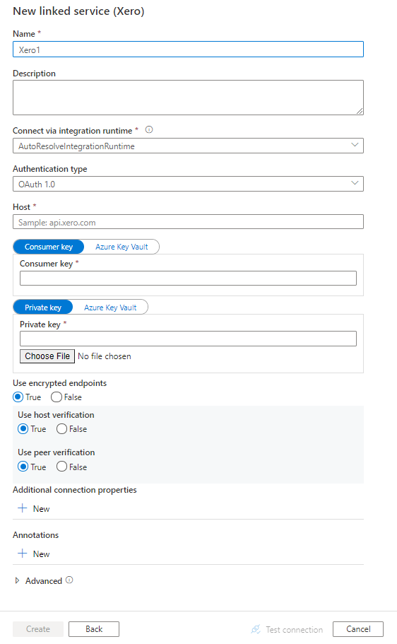 Configure a linked service to Xero.