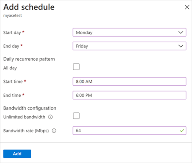 Add schedule