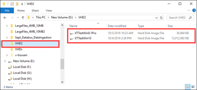 Screenshot of page blob data identified for the copy process.