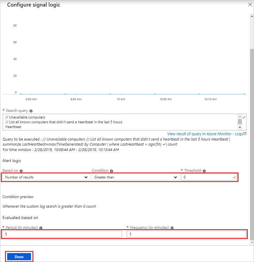 Alert rule configures signal logic.