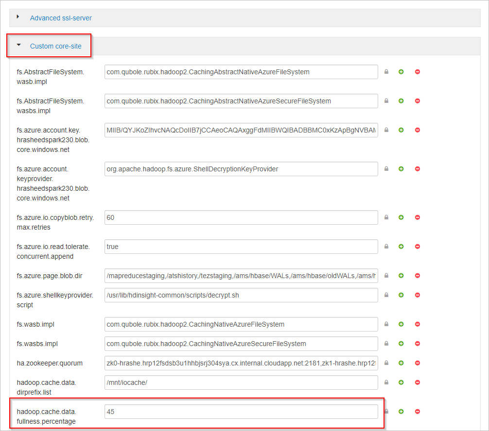 Edit IO Cache Fullness Percentage.