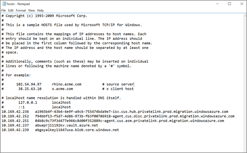 DNS hosts file