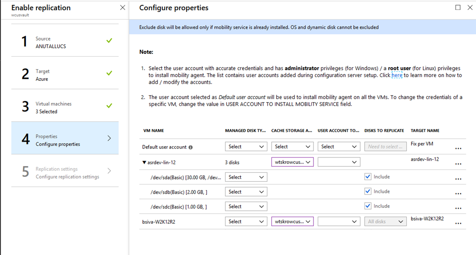 Exclude disks from replication