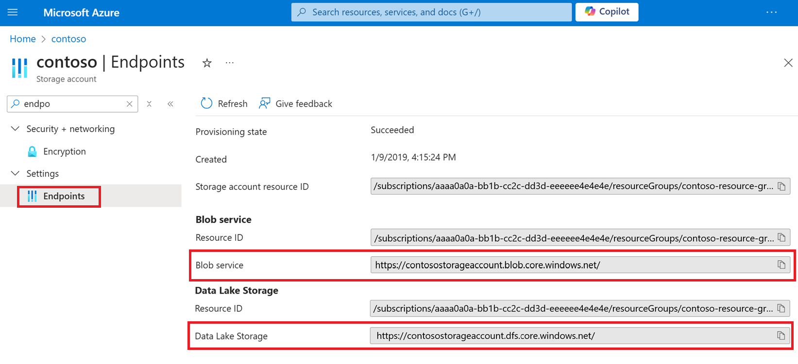 Account endpoints