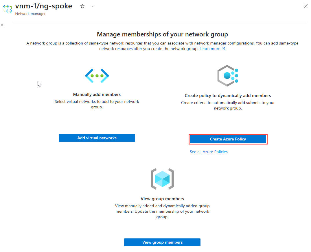 Screenshot of network group page with options for group creation and membership view.