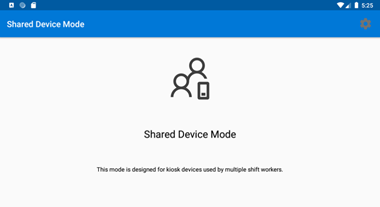 Screenshot of the Microsoft Authenticator app showing shared device mode enabled.