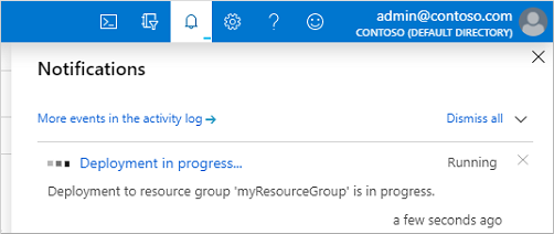 Notification in the Microsoft Entra admin center of the deployment in progress