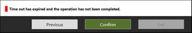 Screenshot that shows a time-out error message.