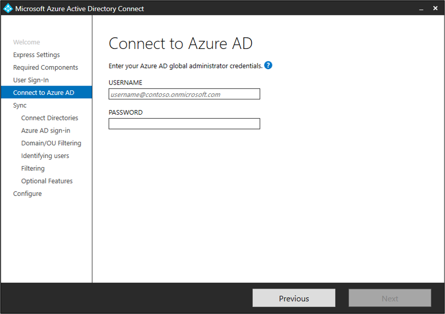 Screenshot showing the "Connect to Microsoft Entra ID" page.