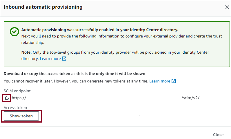 Screenshot of extracting provisioning configurations.