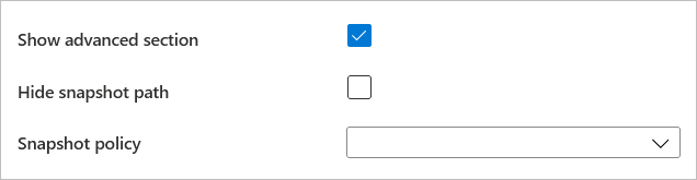 Show advanced selection