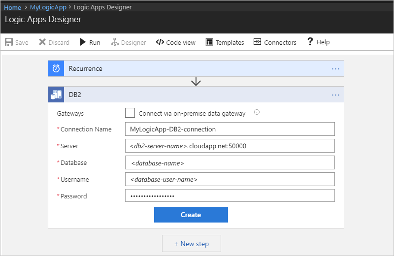 Connection details for cloud-based databases