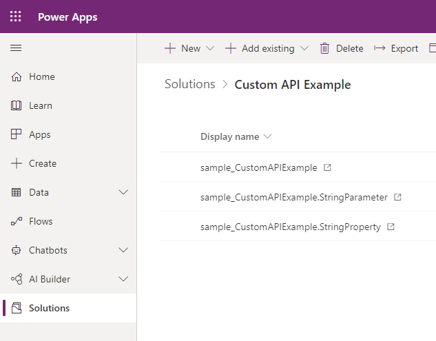 Showing that the solution component installed successfully.