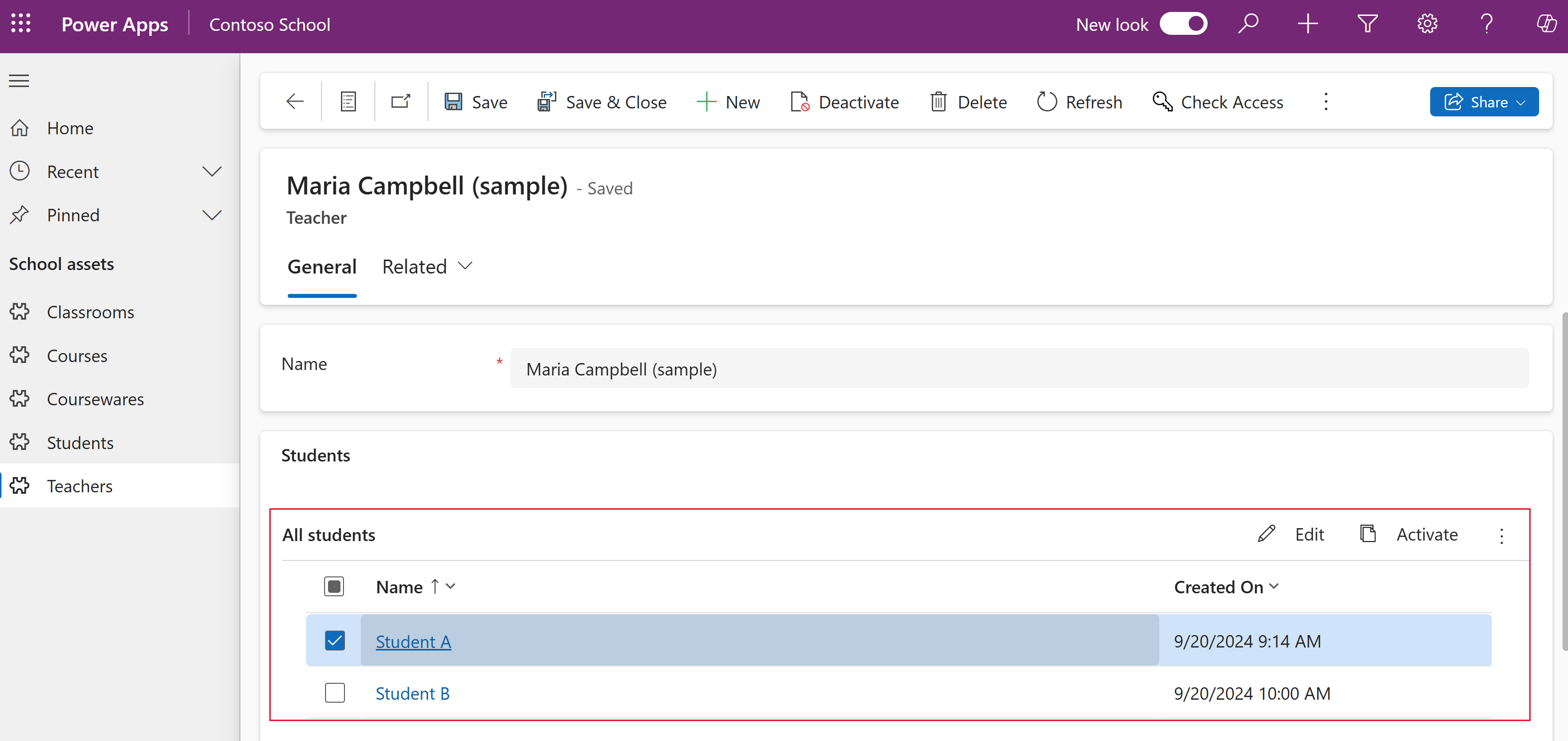 Subgrid component on a model-driven app form