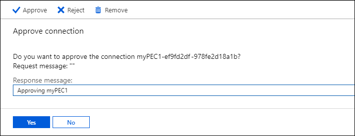Screenshot of dialog prompting for a response message to accompany the approval of a connection.