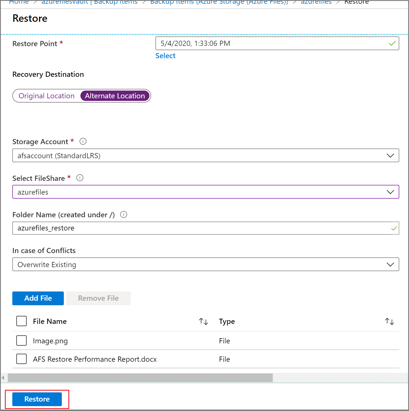 Screenshot shows how to select OK after selecting all files.