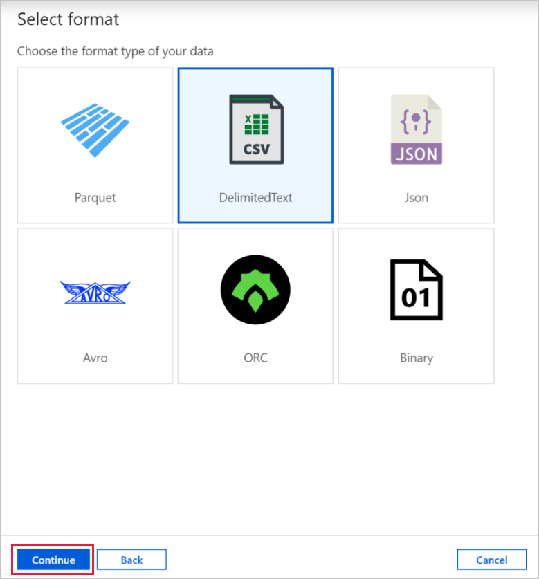 Data format selection