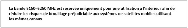 Regulatory information warning - indoor use