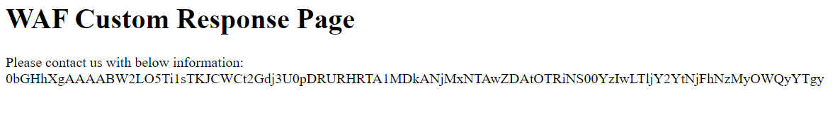 Screenshot that shows a custom response example.