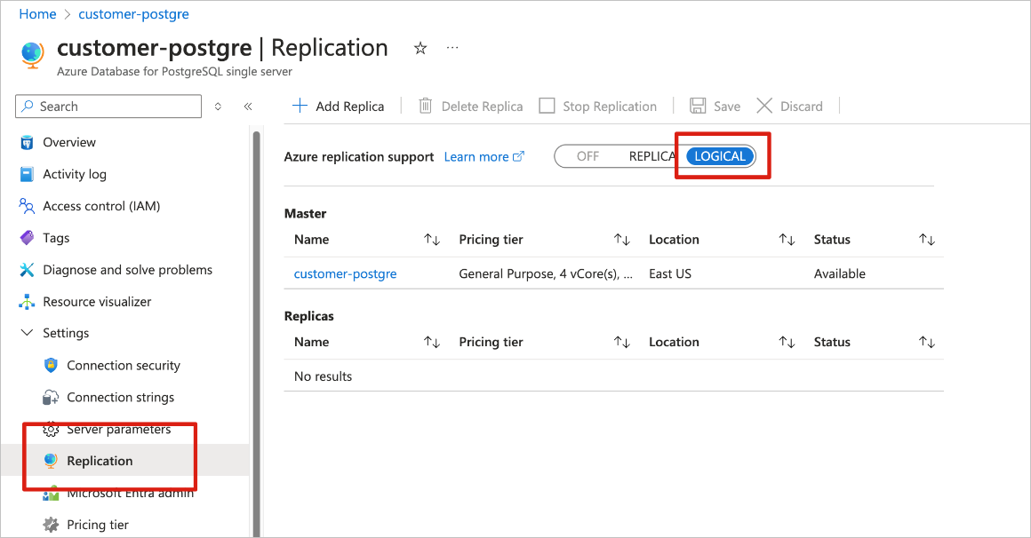 A screenshot of enabling CDC for a single server deployment.