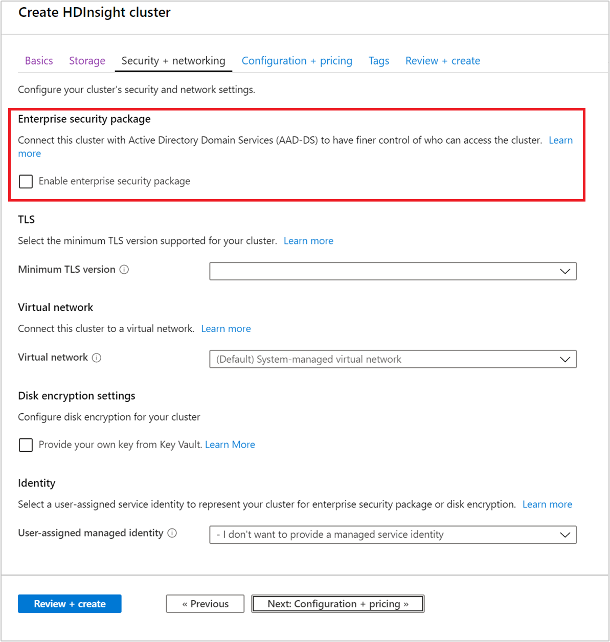 Domain validation for Azure HDInsight Enterprise Security Package.