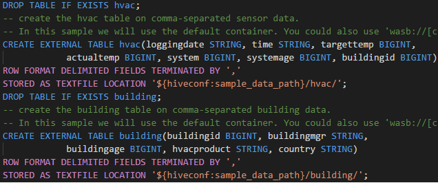 Spark & Hive Tools for Visual Studio Code syntax highlights.