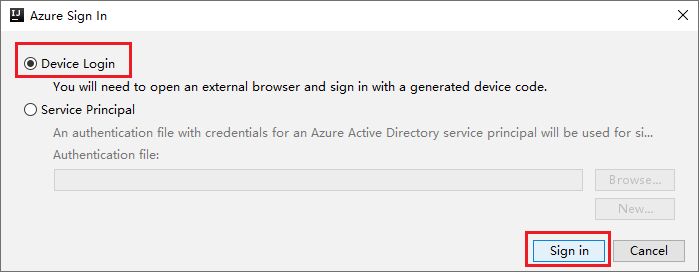 `IntelliJ IDEA azure sign-in device login`.