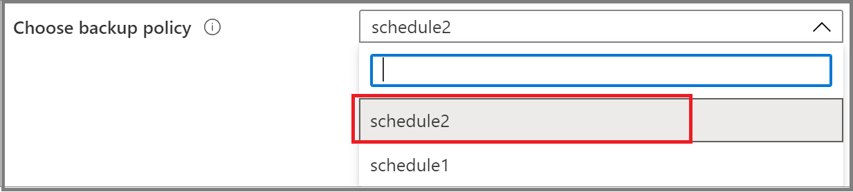 Screenshot shows how to choose a backup policy.