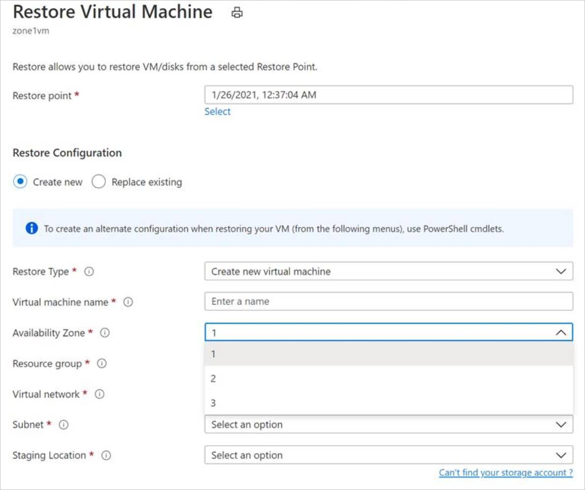 Choose availability zone