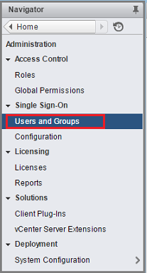 Screenshot shows how to select the Users and Groups option.