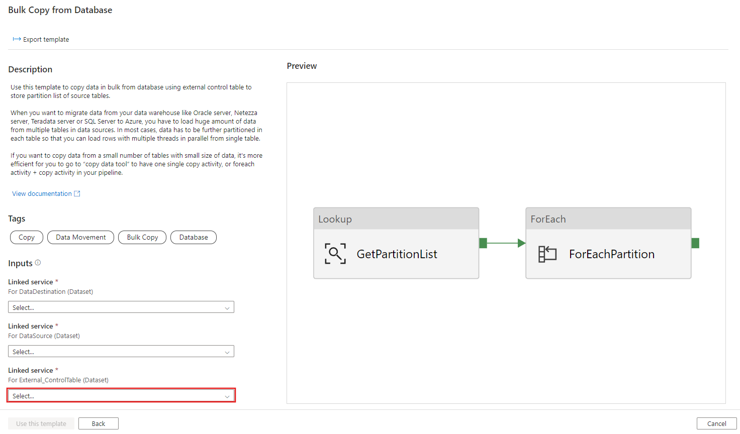 Screenshot showing the creation of a new connection to the control table.