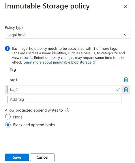 Screenshot showing how to configure legal hold policy scoped to container.