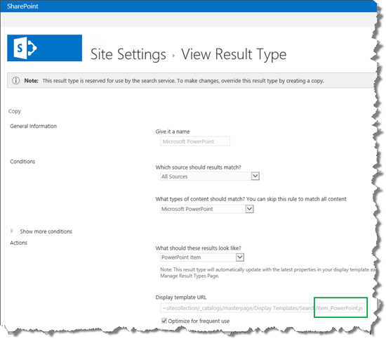 Display Template URL