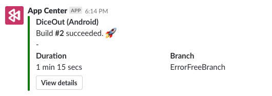 Build success notification on Slack