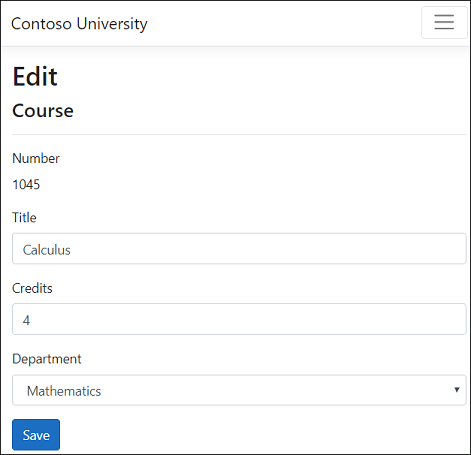 Course Edit page