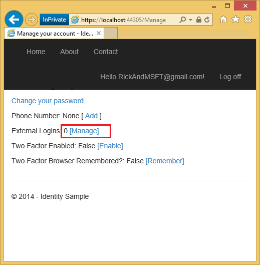 Image displaying next page and selecting manage