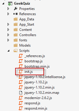 Init.js file included in solution