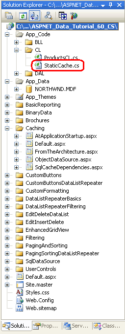 Create the StaticCache.cs Class in the CL Folder