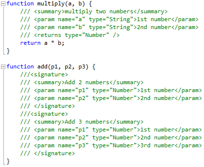 JavaScript XML documentation integrated to IntelliSense