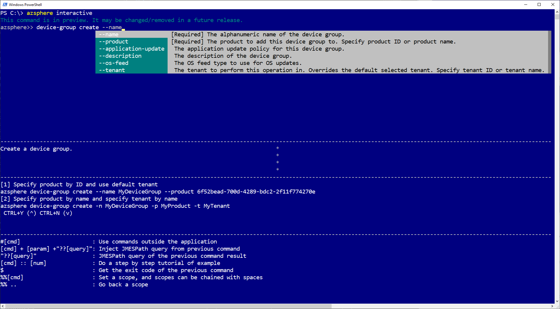 Azure Sphere interactive mode