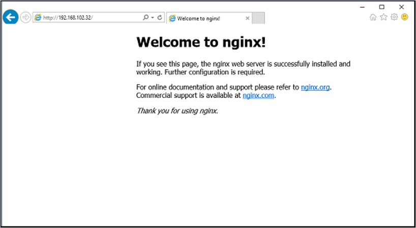 The NGINX web server Welcome page