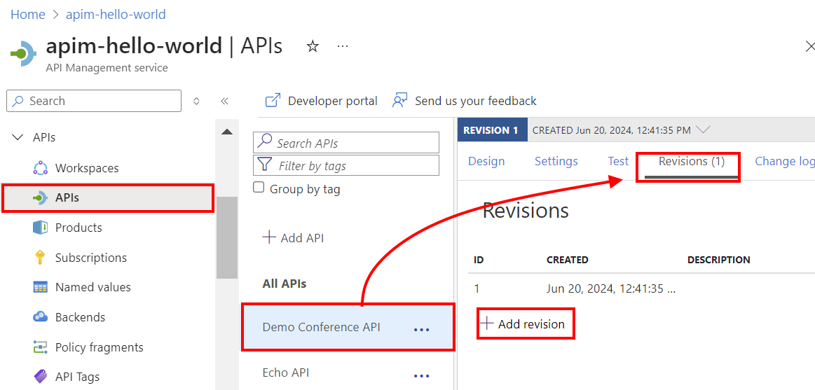 Add API revision