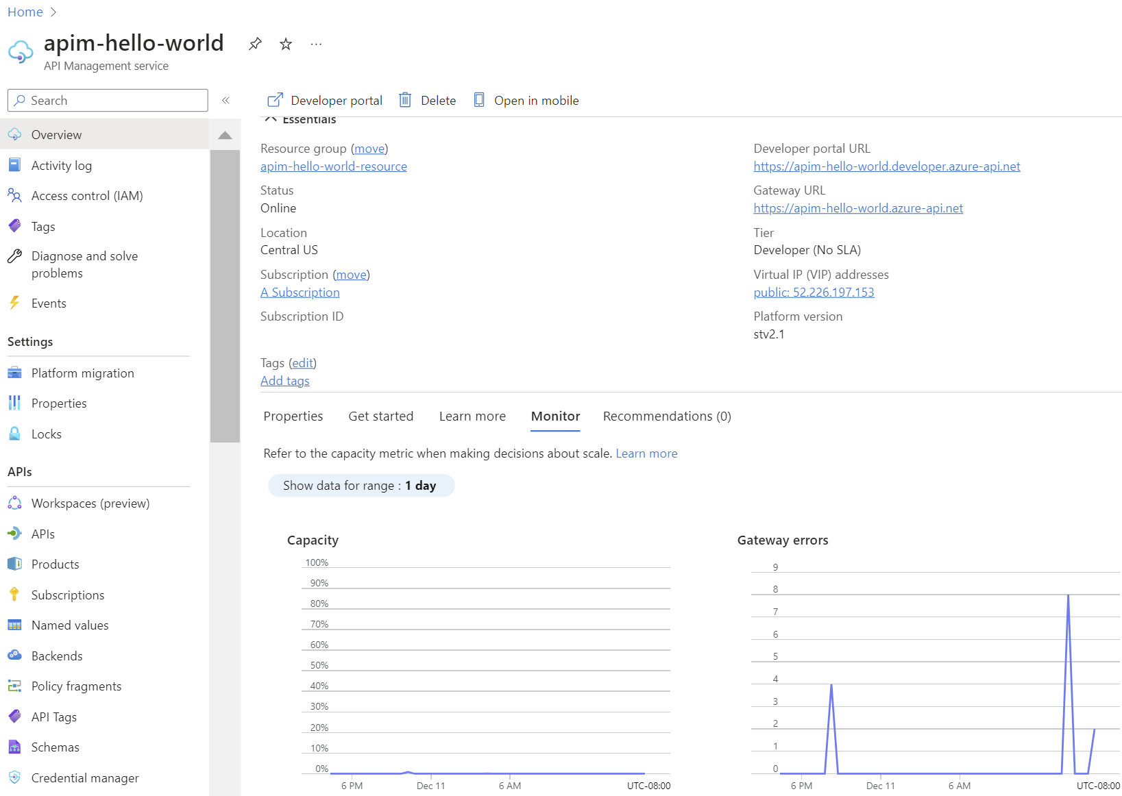 API Management instance.