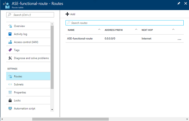 Screenshot that shows functional routes.